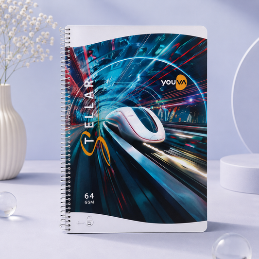 Stellar Spiral Long Notebook – Single Line (A4 Size)