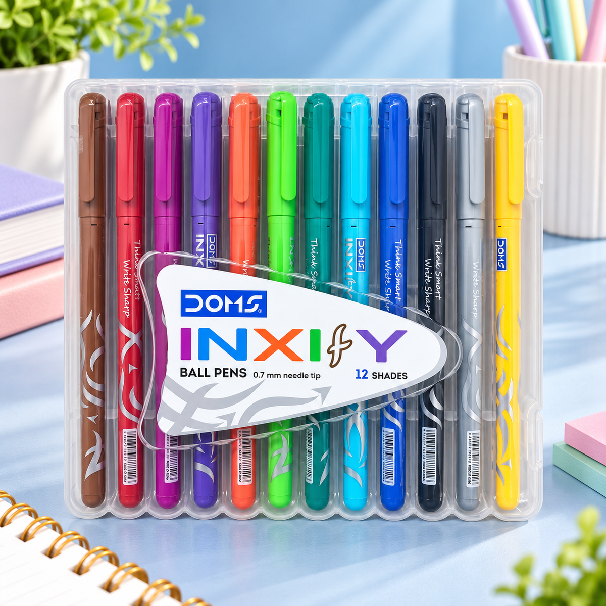 DOMS INXIFY Ball Pen Set – 12 Shades