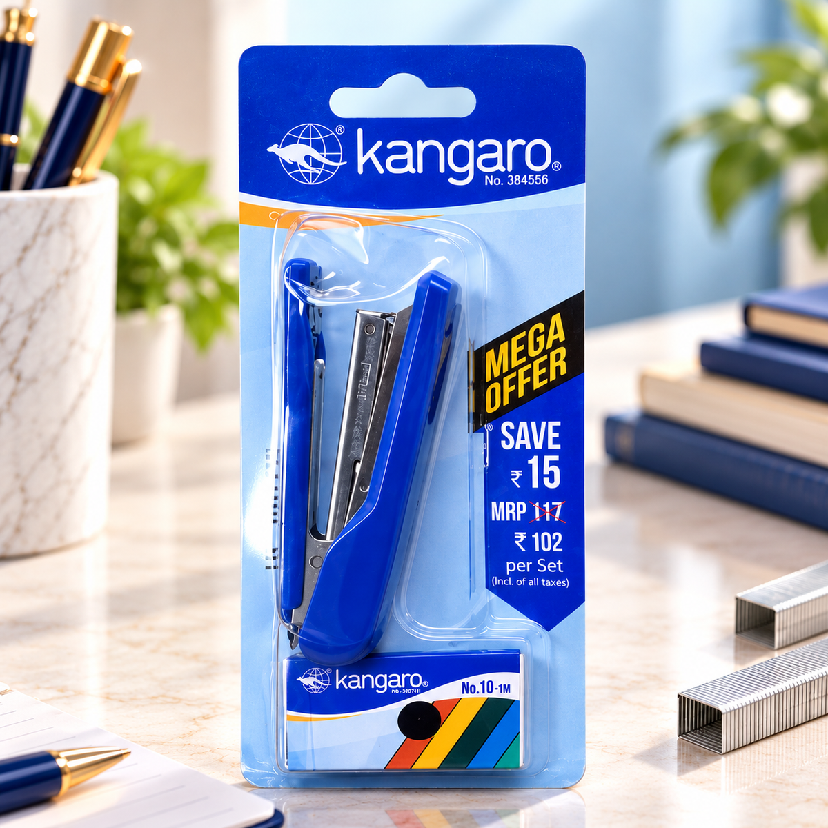 Kangaro HS-10 H/Y2 Stapler with Free Box of Staple Pins