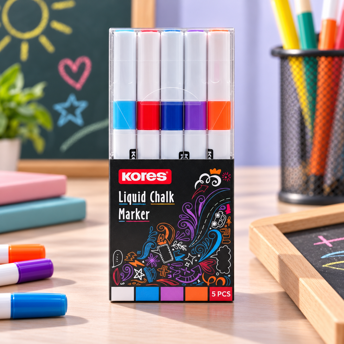 Kores Liquid Chalk Markers – Pack of 5 Shades