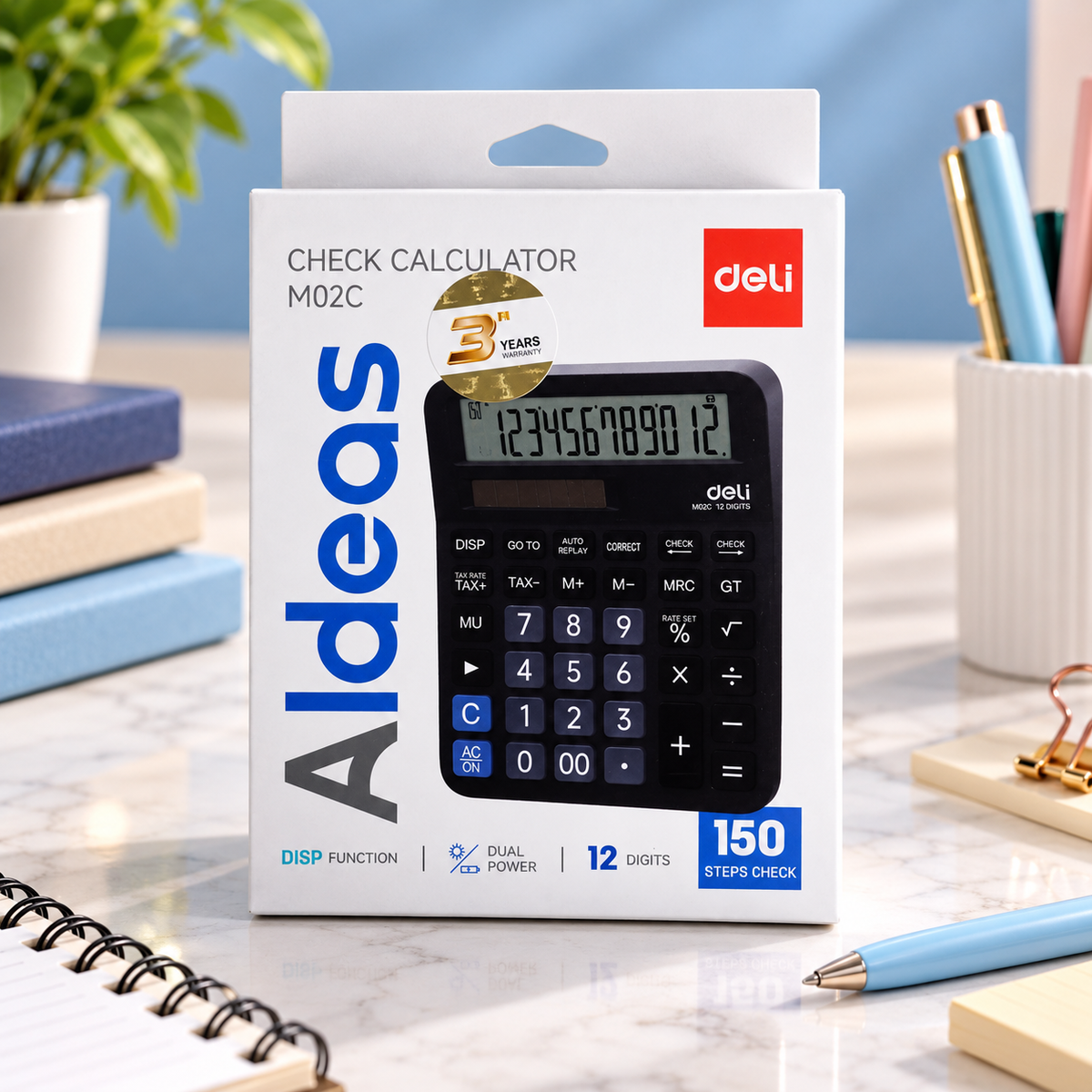 Deli Aldeas M02C Check Desktop Calculator