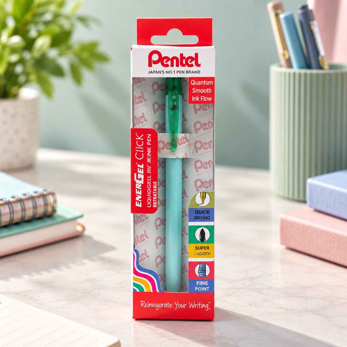 Pentel EnerGel Click Pastel Colours – 0.7 mm Gel Pen