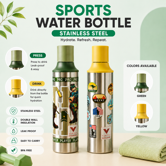 SteelSprint Sports Bottle – Stainless Steel Edition | 800 ML